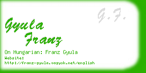 gyula franz business card